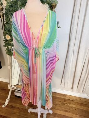 Bleu Rod Beattie Multicolor Striped Cover-Up